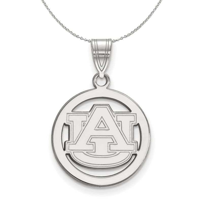 Sterling Silver Auburn U Small Circle Pendant Necklace - 18 Inch